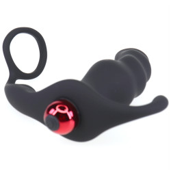 Generique Cockring et plug vibrant Knight 10 x 3.5cm